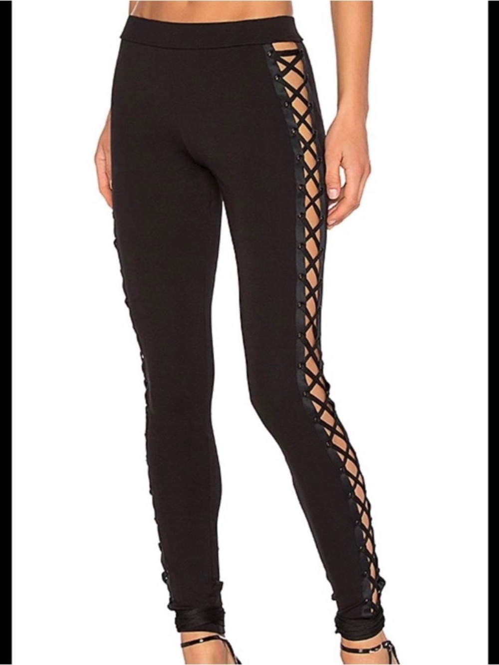 FENTY by Puma Black Lace Lace Up Tights Leggings - Size M